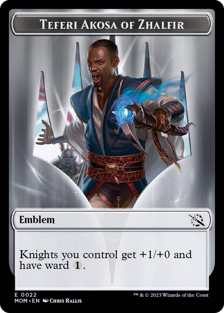 Soldier // Teferi Akosa of Zhalfir Emblem Double-Sided Token [March of the Machine Tokens] | Game Grid - Logan