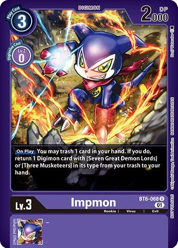 Impmon [BT6-068] (April 2023 Beelzemon Special) [Starter Deck: Beelzemon Advanced Deck Set Pre-Release Cards] | Game Grid - Logan