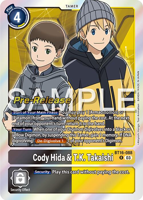Cody Hida & T.K. Takaishi [BT16-088] [Beginning Observer Pre-Release Promos] | Game Grid - Logan