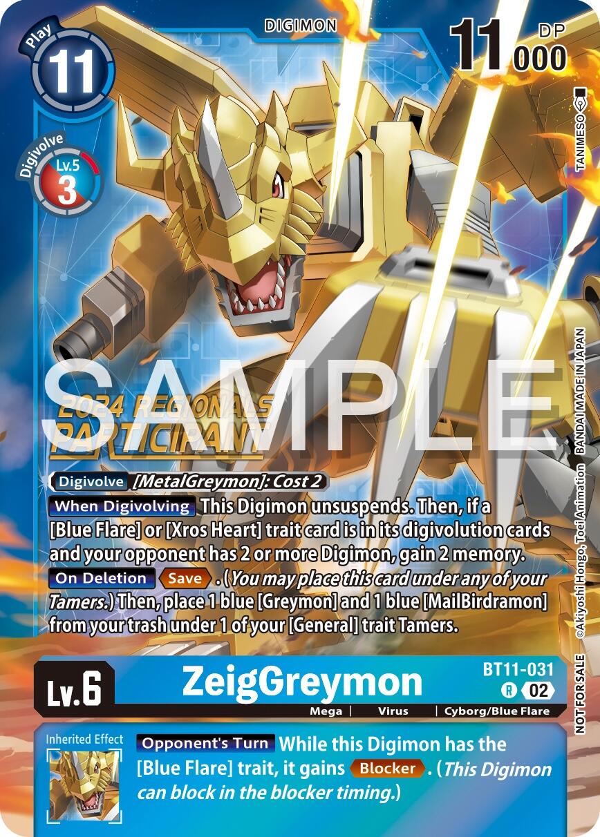 ZeigGreymon [BT11-031] (2024 Regionals Participant) [Dimensional Phase] | Game Grid - Logan