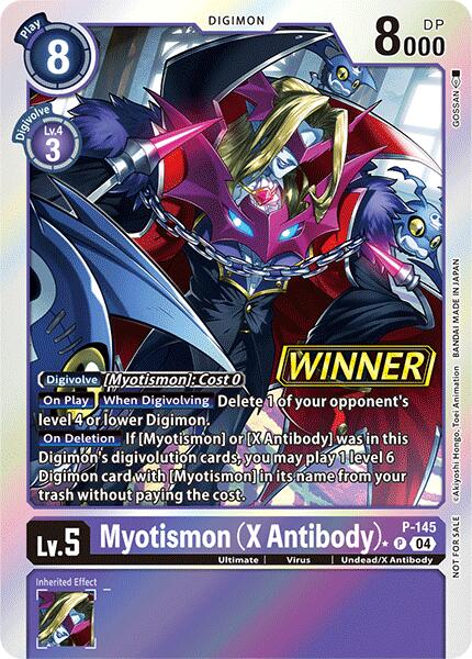Myotismon (X Antibody) [P-145] (Store Tournament 2024 Jul. – Sep. Winner Pack) [Promotional Cards] | Game Grid - Logan