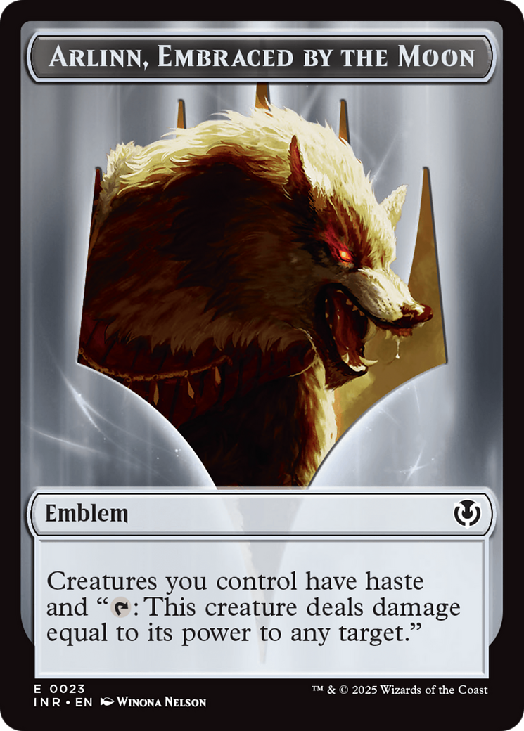 Wolf (0018) // Emblem - Arlinn, Embraces by the Moon Double-Sided Token [Innistrad Remastered Tokens] | Game Grid - Logan