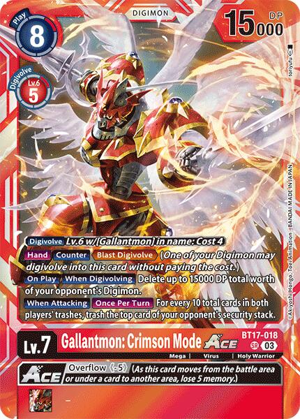 Gallantmon: Crimson Mode ACE [BT17-018] [Secret Crisis] | Game Grid - Logan
