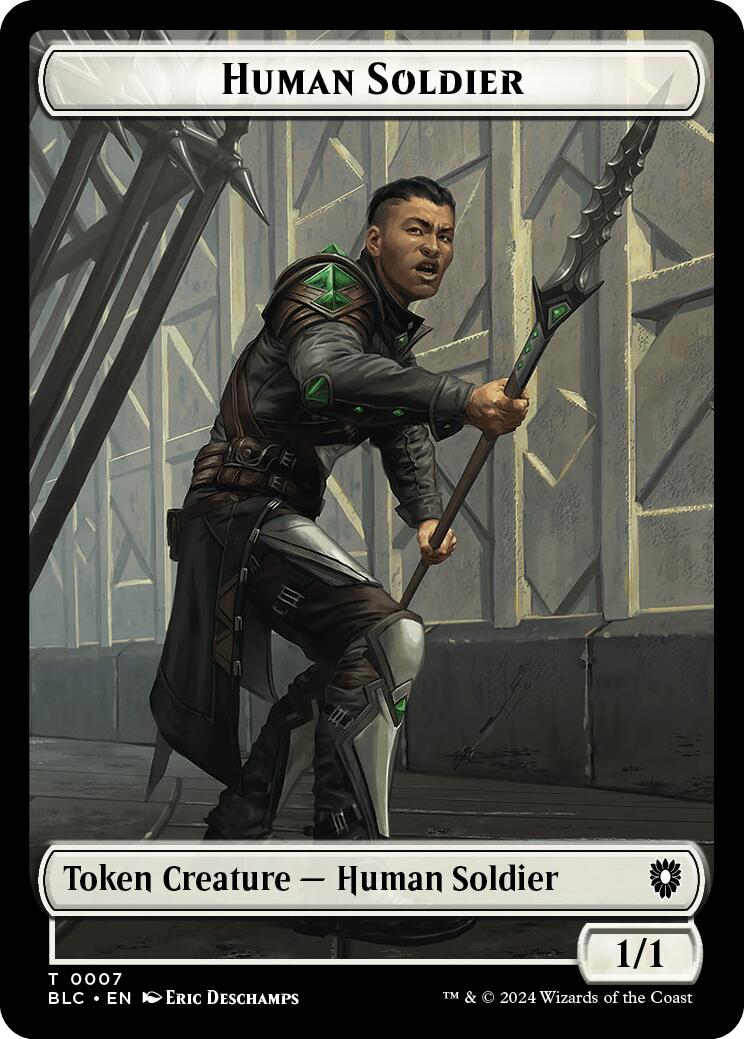 Human Soldier // Wolf (035) Double-Sided Token [Bloomburrow Commander Tokens] | Game Grid - Logan