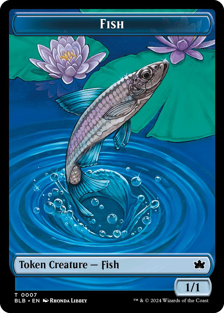 Bird (011) // Fish Double-Sided Token [Bloomburrow Commander Tokens] | Game Grid - Logan