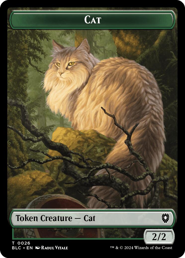 Cat // Beast (025) Double-Sided Token [Bloomburrow Commander Tokens] | Game Grid - Logan