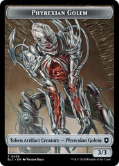 Phyrexian Golem // Faerie Double-Sided Token [Bloomburrow Commander Tokens] | Game Grid - Logan