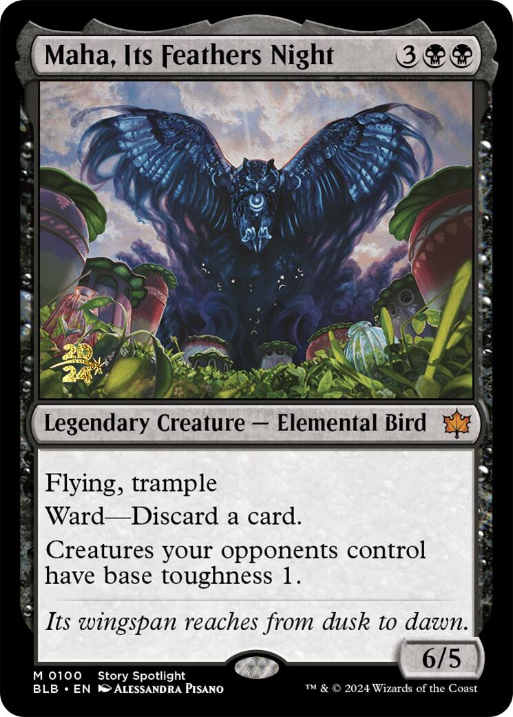 Maha, Its Feathers Night [Bloomburrow Prerelease Promos] | Game Grid - Logan