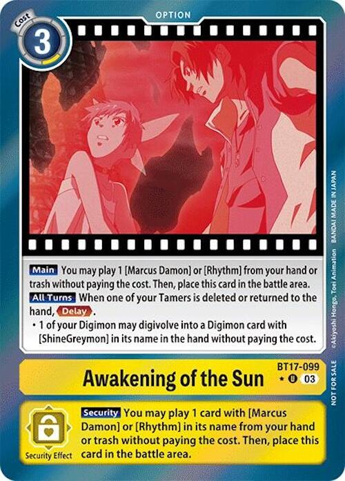 Awakening of the Sun [BT17-099] (Secret Crisis: Movie Memorial Pack) [Secret Crisis] | Game Grid - Logan