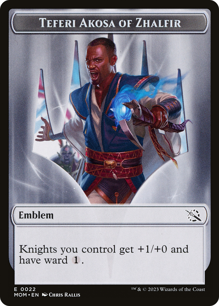 Treasure (20) // Teferi Akosa of Zhalfir Emblem Double-Sided Token [March of the Machine Tokens] | Game Grid - Logan