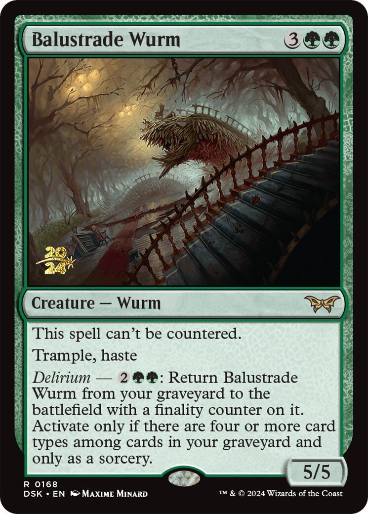 Balustrade Wurm [Duskmourn: House of Horror Prerelease Promos] | Game Grid - Logan