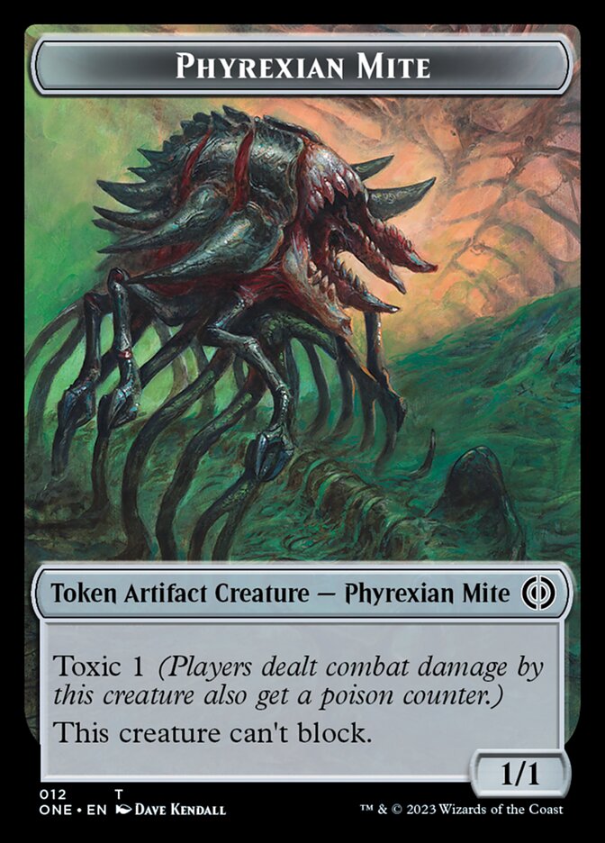 Rebel // Phyrexian Mite (012) Double-Sided Token [Phyrexia: All Will Be One Tokens] | Game Grid - Logan