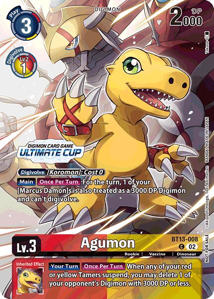 Agumon [BT13-008] (Ultimate Cup 2024) [Versus Royal Knights Booster] | Game Grid - Logan
