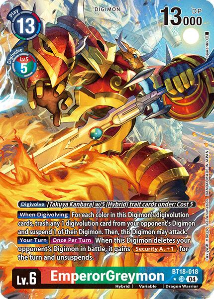 EmperorGreymon [BT18-018] (Alternate Art) [Release Special Booster Ver.2.0] | Game Grid - Logan