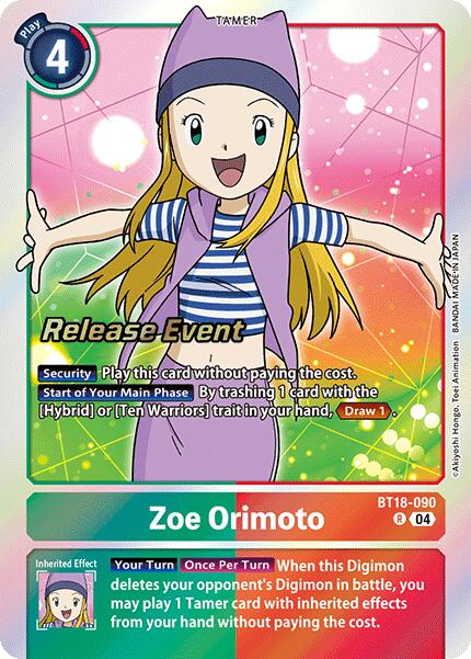 Zoe Orimoto [BT18-090] [Release Special Booster Ver.2.0 Promos] | Game Grid - Logan