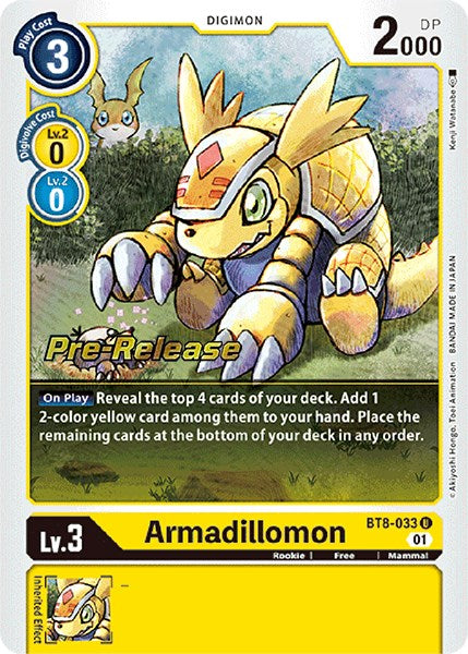 Armadillomon [BT8-033] [New Awakening Pre-Release Cards] | Game Grid - Logan