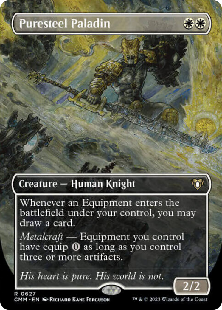 Puresteel Paladin (Borderless Alternate Art) [Commander Masters] | Game Grid - Logan