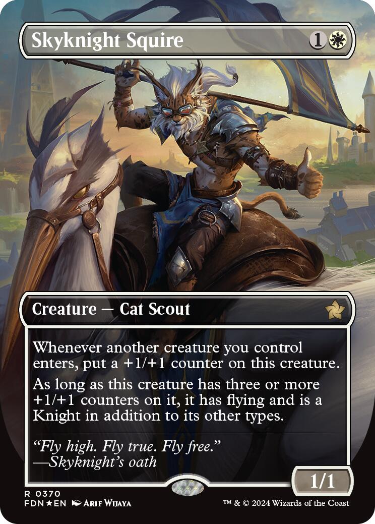 Skyknight Squire (Borderless) (Mana Foil) [Foundations] | Game Grid - Logan