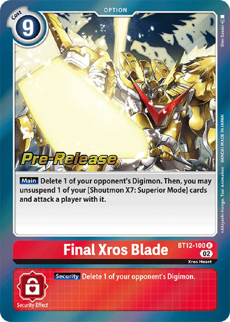 Final Xros Blade [BT12-100] [Across Time Pre-Release Cards] | Game Grid - Logan