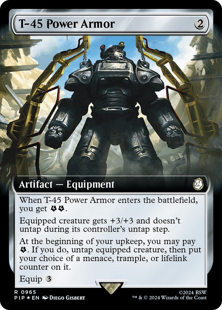 T-45 Power Armor (Extended Art) (Surge Foil) [Fallout] | Game Grid - Logan