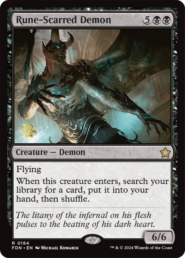 Rune-Scarred Demon [Foundations Prerelease Promos] | Game Grid - Logan