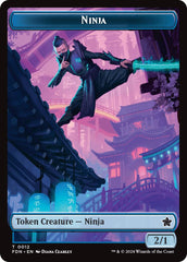 Emblem - Kaito, Cunning Infiltrator // Ninja Doubled-Sided Token [Foundations Tokens] | Game Grid - Logan