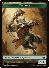 Elf Warrior // Raccoon Doubled-Sided Token [Foundations Tokens] | Game Grid - Logan