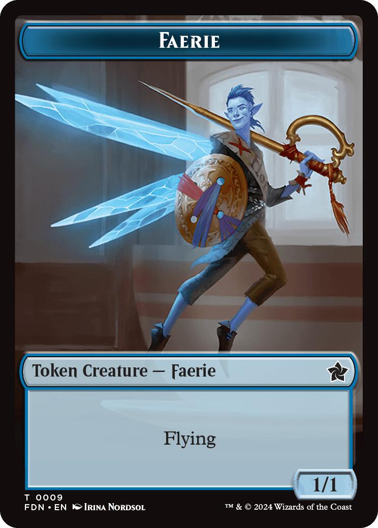 Faerie // Fish Doubled-Sided Token [Foundations Tokens] | Game Grid - Logan