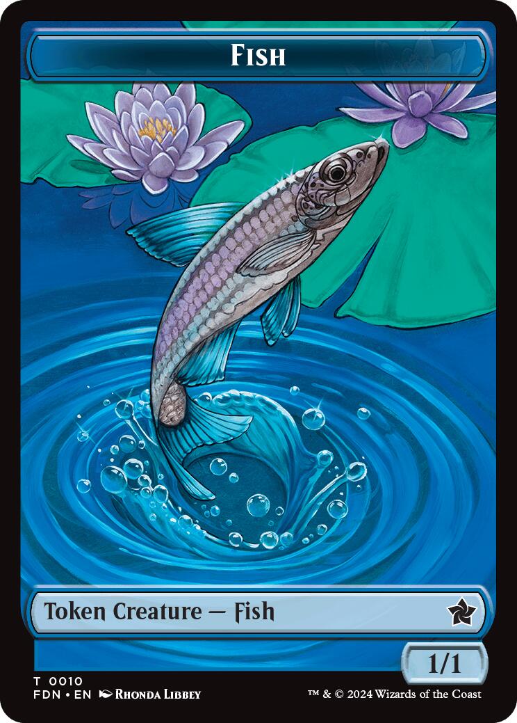 Faerie // Fish Doubled-Sided Token [Foundations Tokens] | Game Grid - Logan