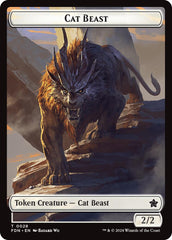 Cat Beast // Dragon (0017) Double-Sided Token [Foundations Tokens] | Game Grid - Logan