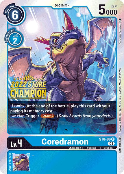 Coredramon [ST8-06] (2022 Store Champion) [Starter Deck: Ulforce Veedramon Promos] | Game Grid - Logan