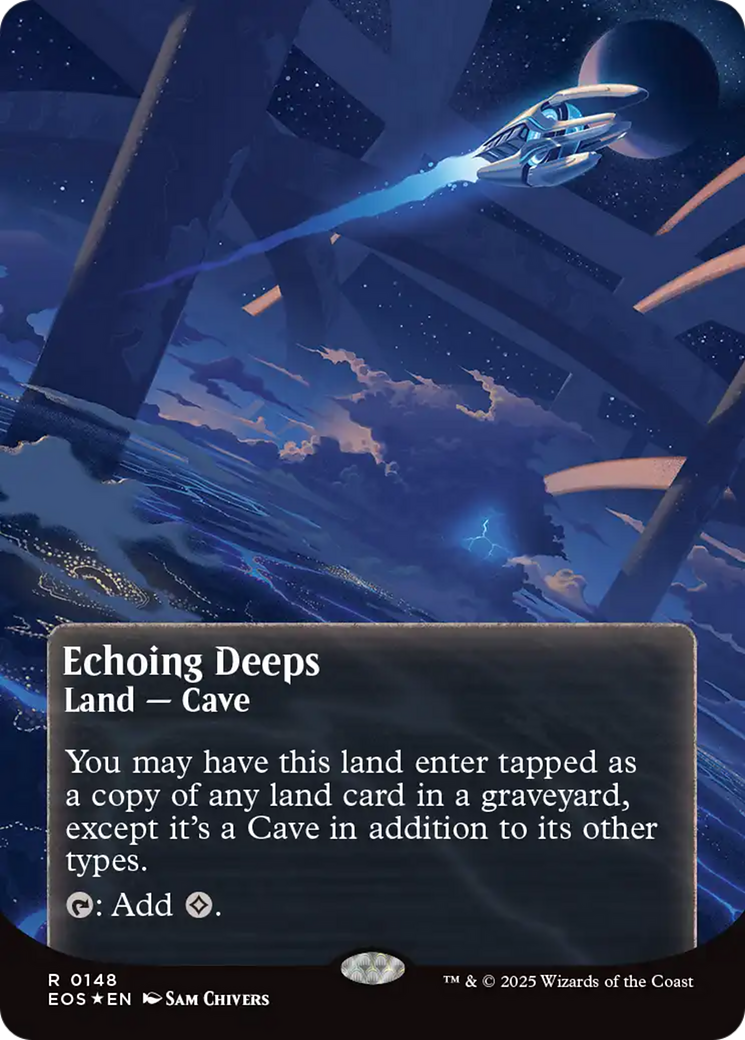Echoing Deeps (0148) (Borderless) (Galaxy Foil) [Edge of Eternities: Stellar Sights] | Game Grid - Logan