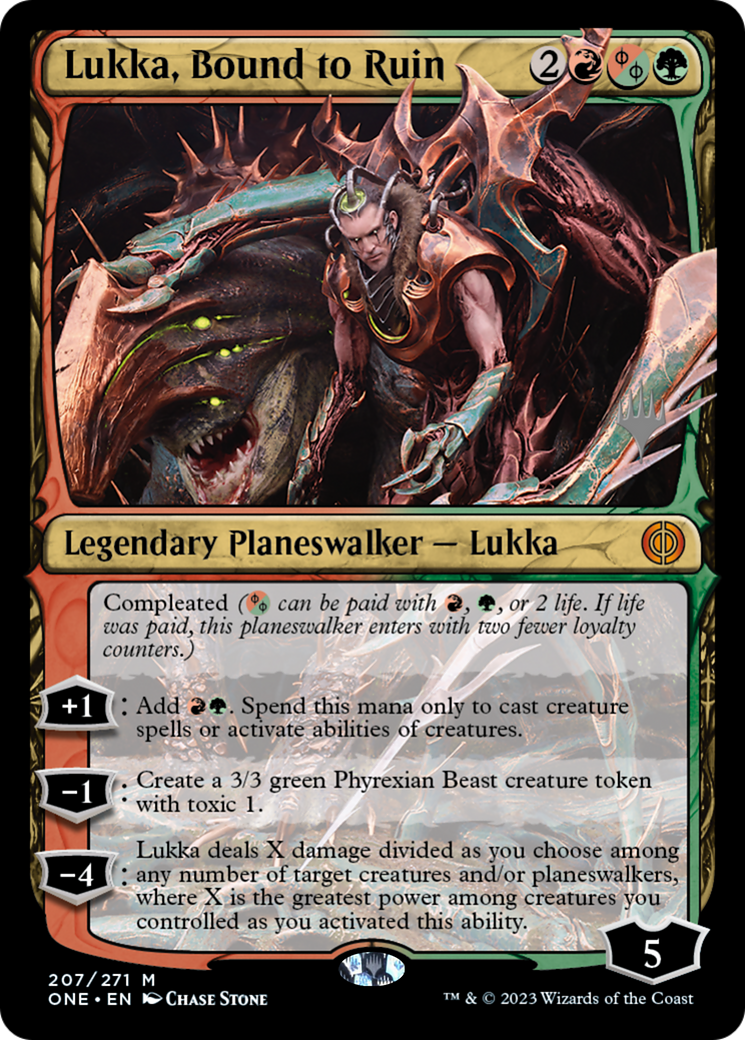 Lukka, Bound to Ruin (Promo Pack) [Phyrexia: All Will Be One Promos] | Game Grid - Logan