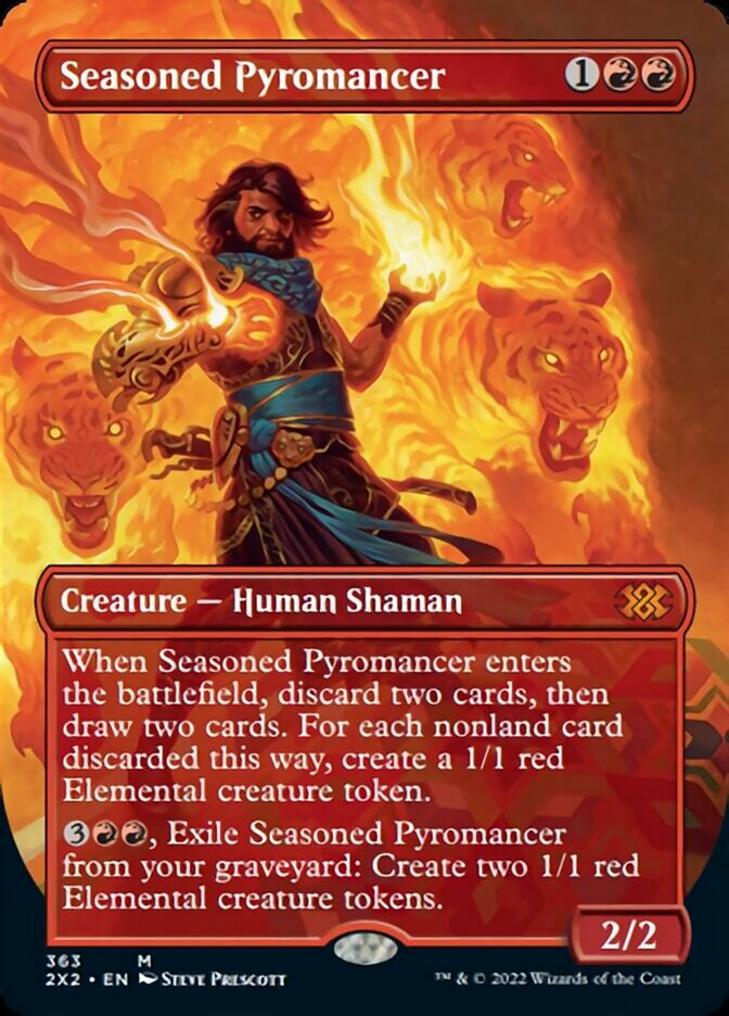 Seasoned Pyromancer (Borderless Alternate Art) [Double Masters 2022] | Game Grid - Logan