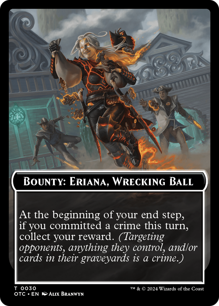 Bounty: Eriana, Wrecking Ball // Bounty Rules Double-Sided Token [Outlaws of Thunder Junction Commander Tokens] | Game Grid - Logan