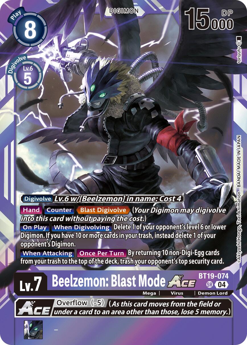 Beelzemon: Blast Mode ACE [BT19-074] [Release Special Booster Ver.2.5] | Game Grid - Logan