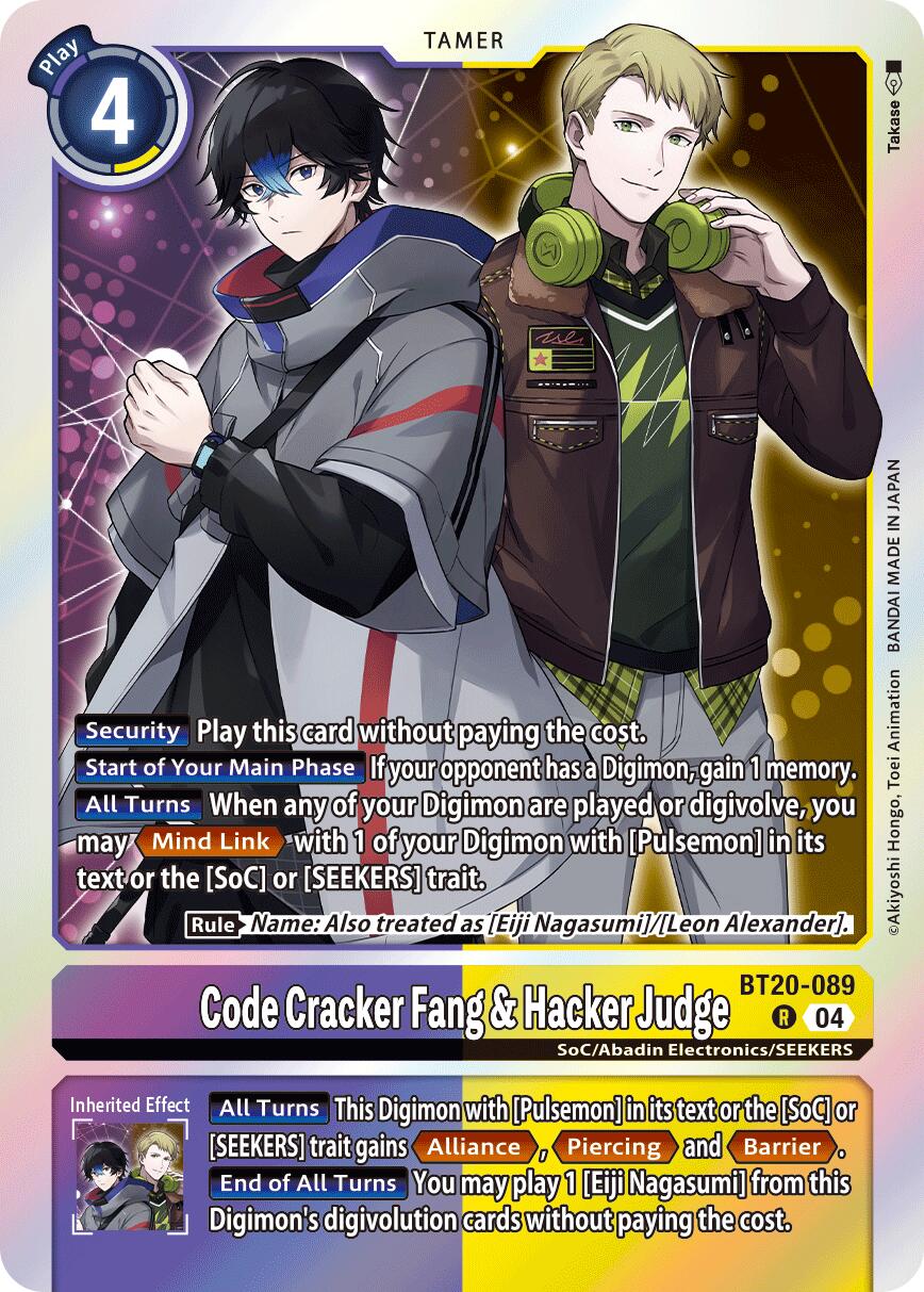 Code Cracker Fang & Hacker Judge [BT20-089] [Release Special Booster Ver.2.5] | Game Grid - Logan