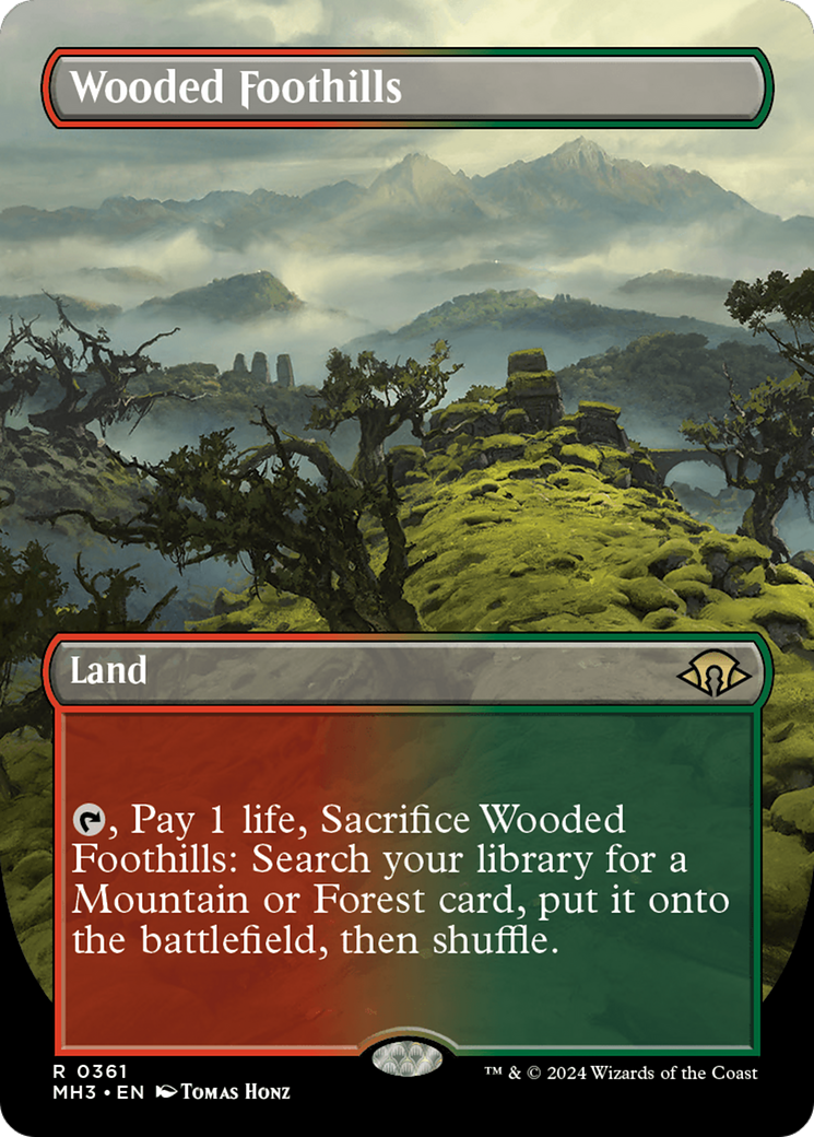 Wooded Foothills (Borderless) [Modern Horizons 3] | Game Grid - Logan