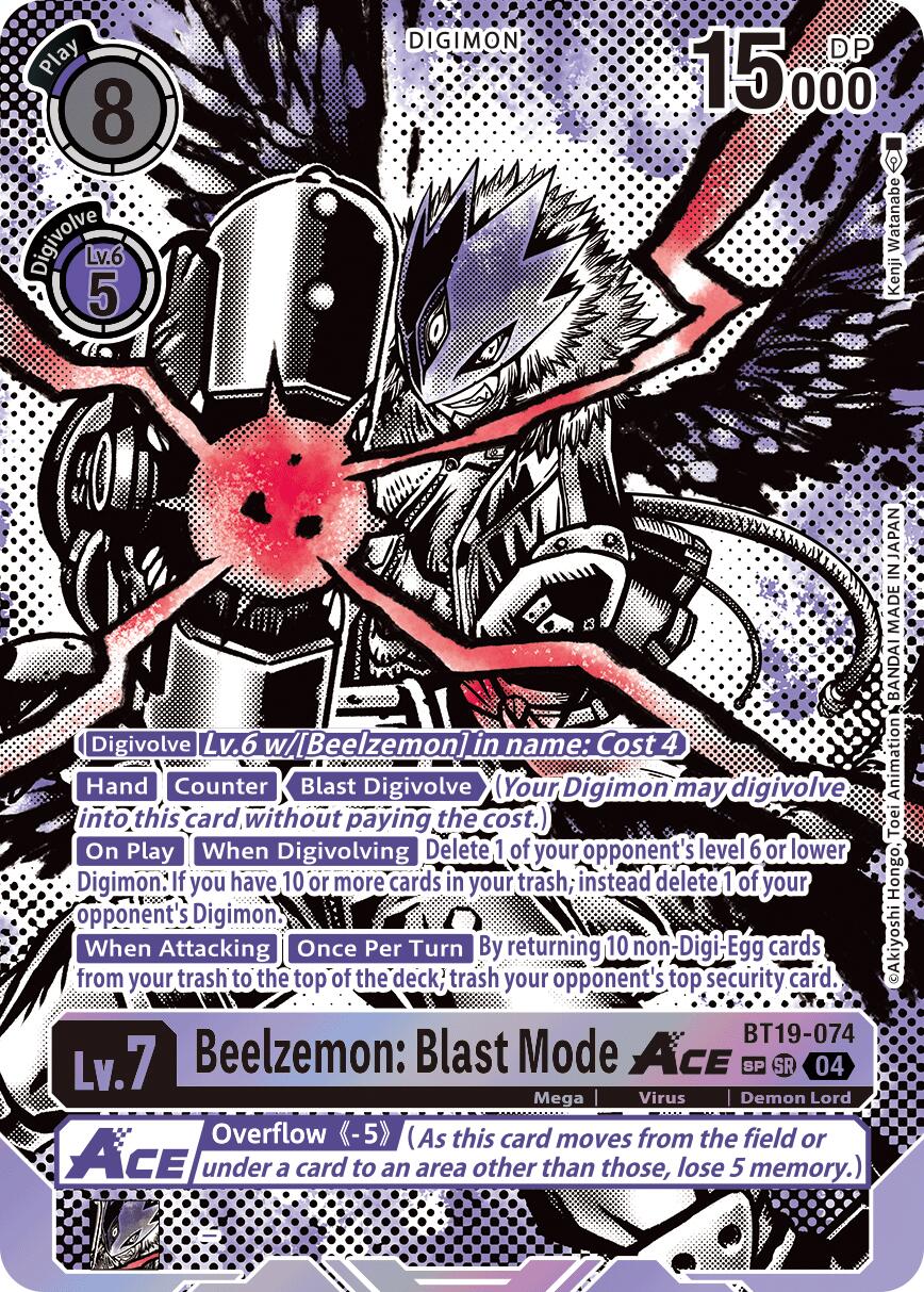 Beelzemon: Blast Mode ACE [BT19-074] (Textured) [Release Special Booster Ver.2.5] | Game Grid - Logan