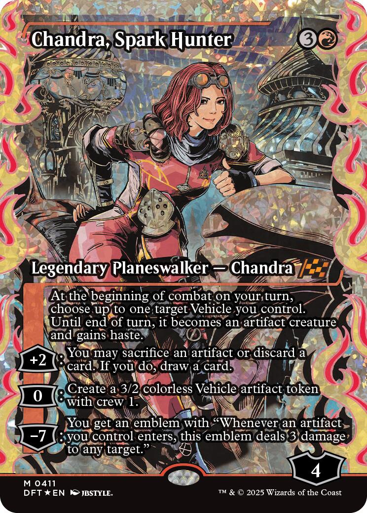 Chandra, Spark Hunter (Showcase Fracture Foil) (Japanese) [Aetherdrift] | Game Grid - Logan