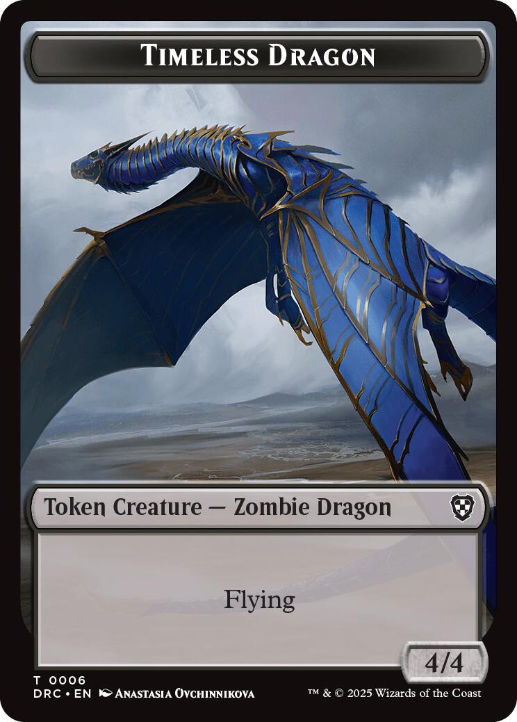 Timeless Dragon // Zombie (0003) Double-Sided Token [Aetherdrift Tokens] | Game Grid - Logan
