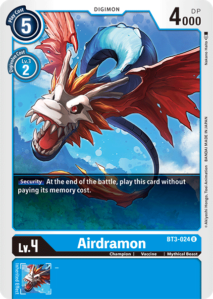 Airdramon [BT3-024] [Release Special Booster Ver.1.5] | Game Grid - Logan