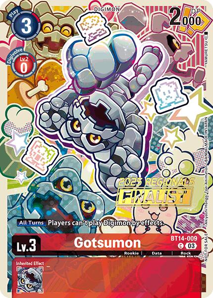 Gotsumon [BT14-009] (2025 Regionals Finalist) [Blast Ace Promos] | Game Grid - Logan
