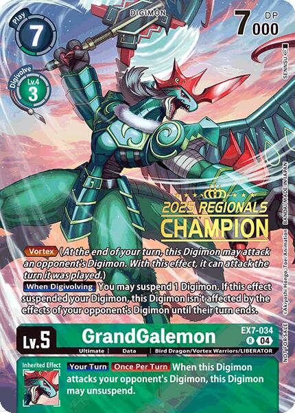 GrandGalemon [EX7-034] (2025 Regionals Champion) [Digimon LIBERATOR Promos] | Game Grid - Logan