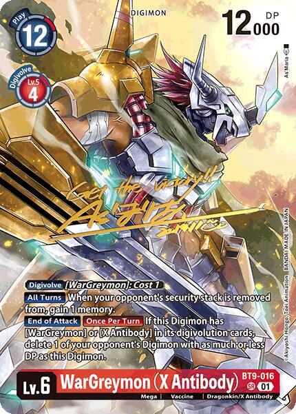 WarGreymon (X Antibody) [BT9-016] (Signed) [World Convergence] | Game Grid - Logan