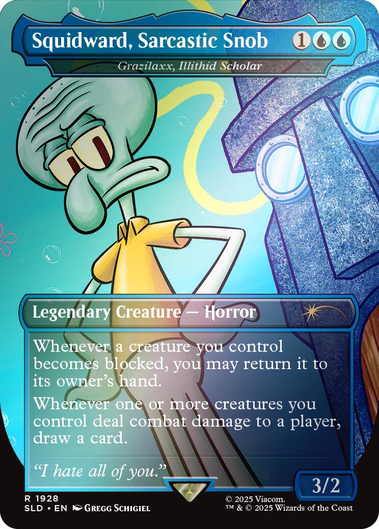 Squidward, Sarcastic Snob - Grazilaxx, Illithid Scholar (Rainbow Foil) [Secret Lair Drop Series] | Game Grid - Logan