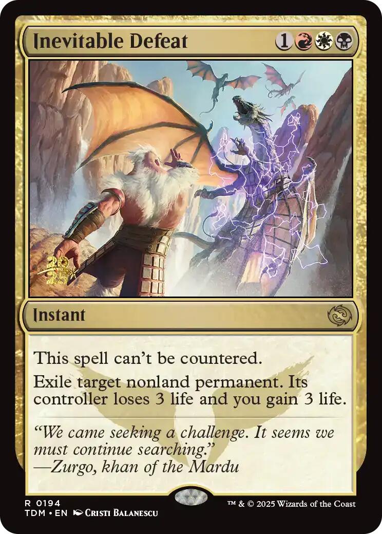 Inevitable Defeat [Tarkir: Dragonstorm Prerelease Promos] | Game Grid - Logan