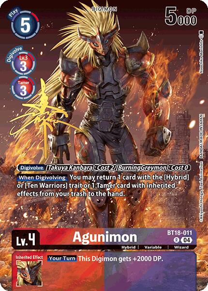 Agunimon [BT18-011] (Rare Pull) [World Convergence] | Game Grid - Logan