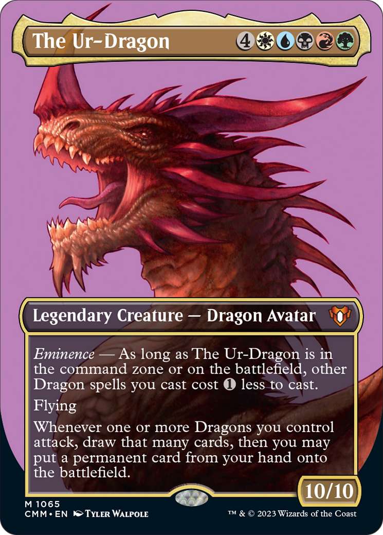 The Ur-Dragon (Borderless Textured Foil Frame Break) [Commander Masters] | Game Grid - Logan