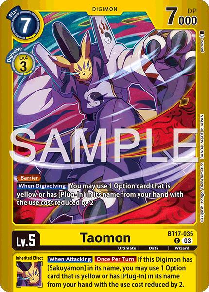 Taomon [BT17-035] (Limited Card Pack -Billion Bullet-) [Limited Card Pack -Billion Bullet-] | Game Grid - Logan